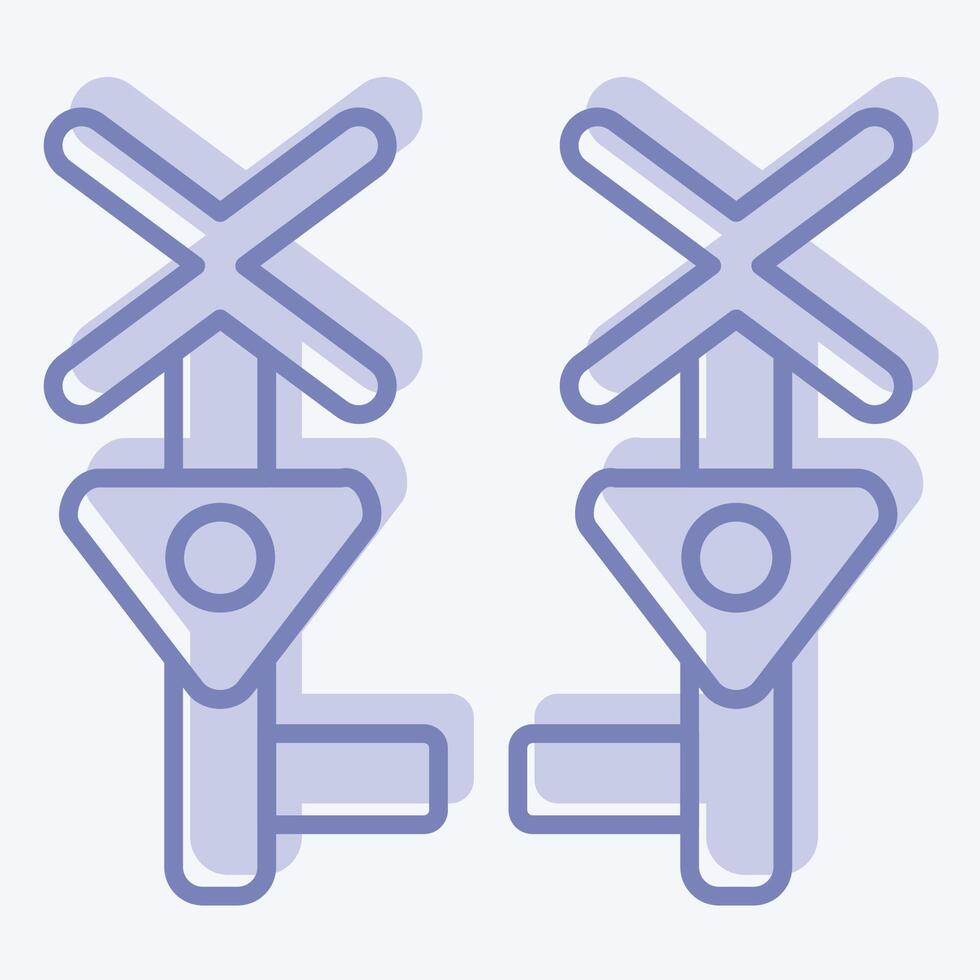 icono nivel cruce. relacionado a tren estación símbolo. dos tono estilo. sencillo diseño ilustración vector