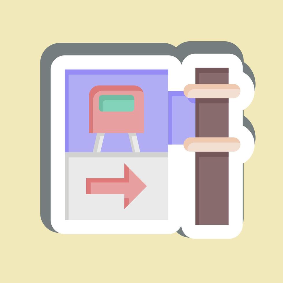 Sticker Train Station. related to Train Station symbol. simple design illustration vector