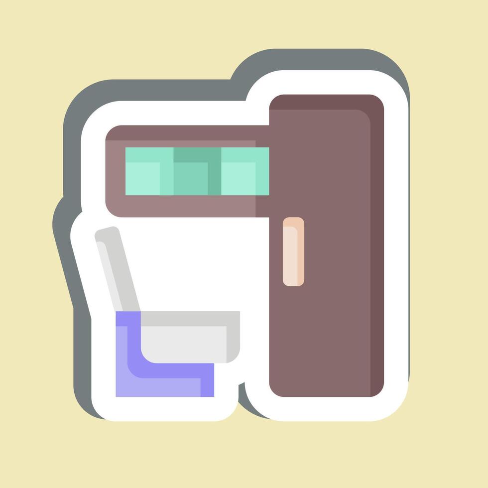 Sticker Toilet On Train. related to Train Station symbol. simple design illustration vector