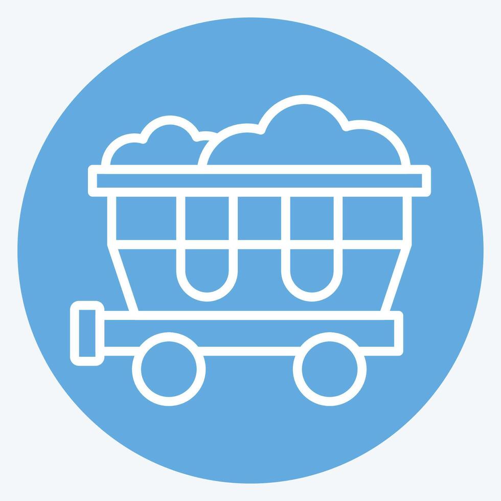 Icon Coal Wagon. related to Train Station symbol. blue eyes style. simple design illustration vector