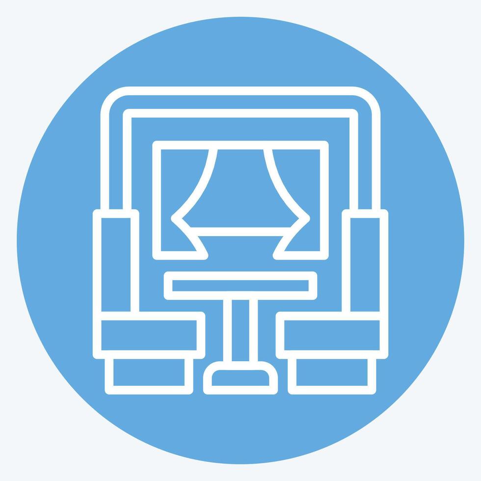 Icon Dining Car. related to Train Station symbol. blue eyes style. simple design illustration vector