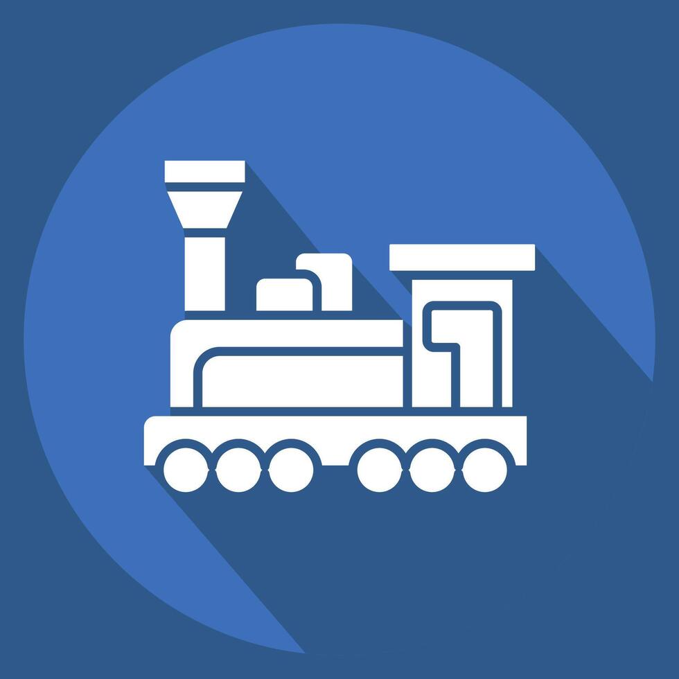 Icon Engine. related to Train Station symbol. long shadow style. simple design illustration vector