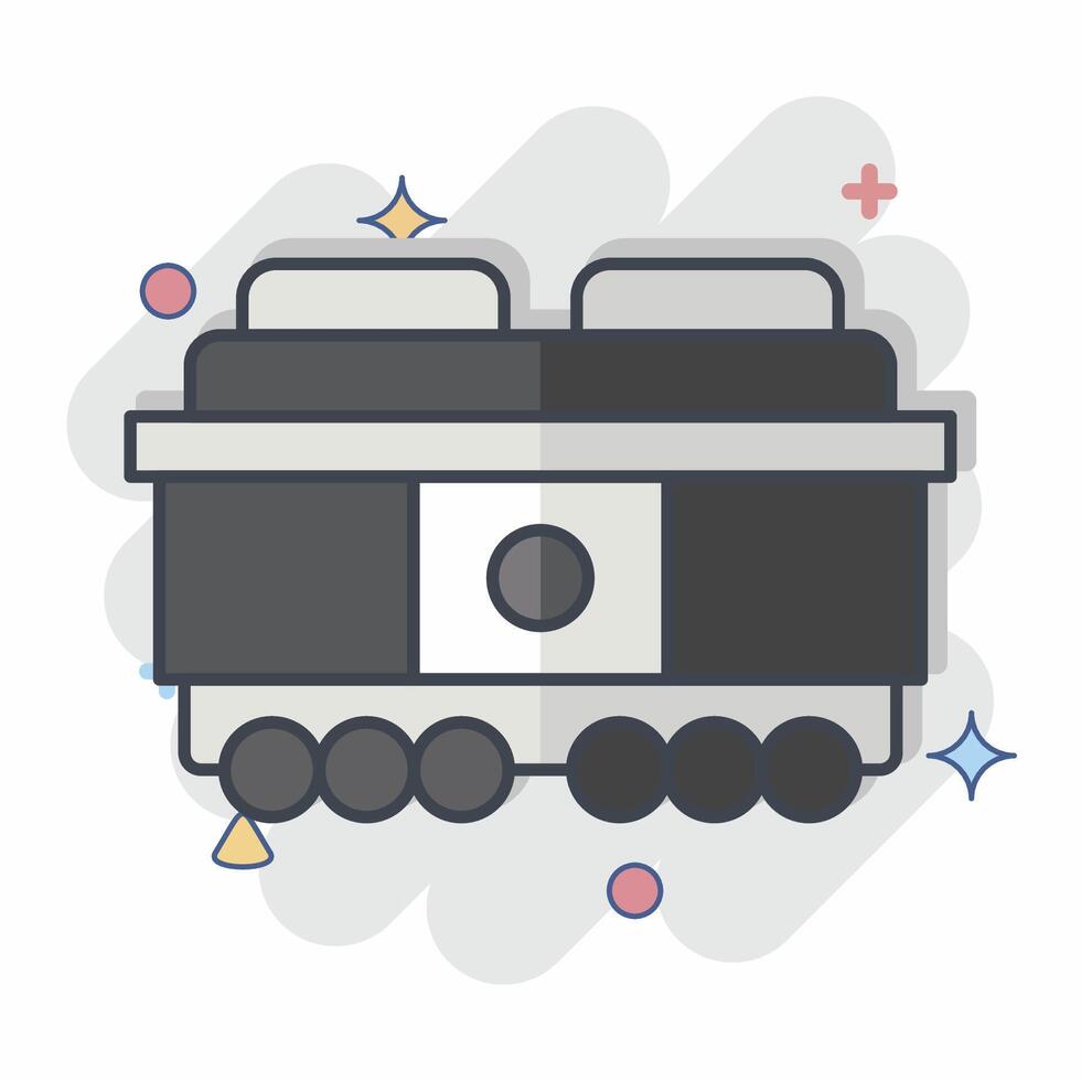 Icon Freight Car. related to Train Station symbol. comic style. simple design illustration vector