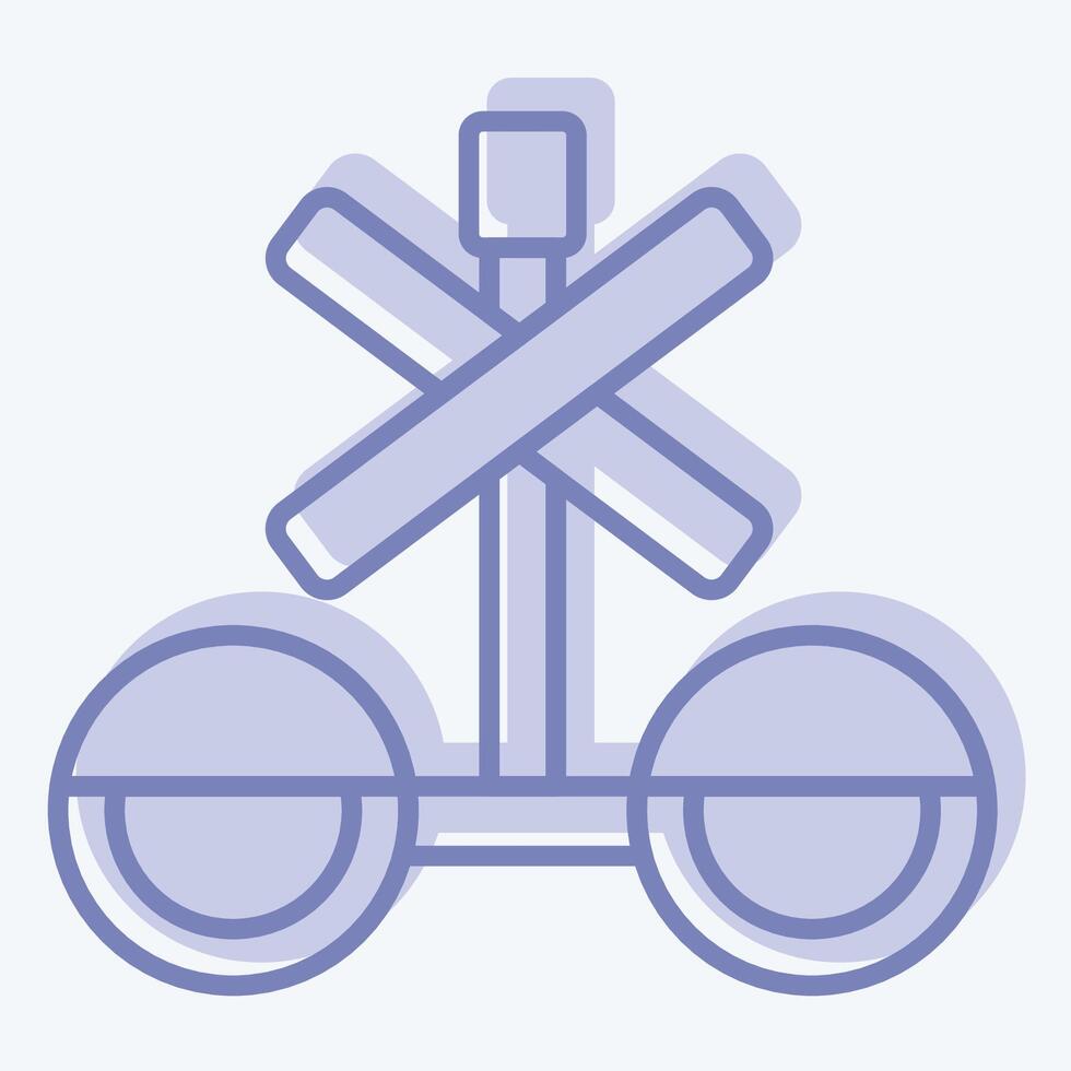 Icon Train Stop Sign. related to Train Station symbol. two tone style. simple design illustration vector