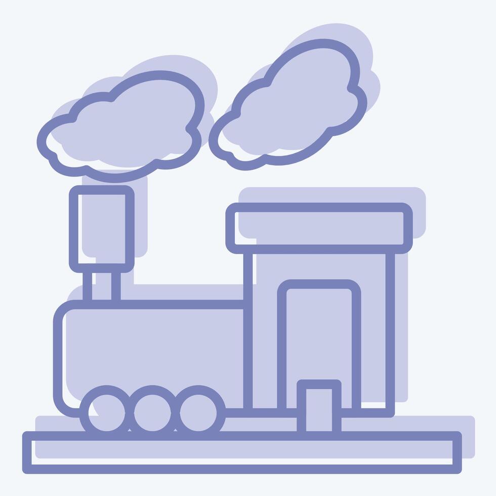 Icon Train Smoke. related to Train Station symbol. two tone style. simple design illustration vector