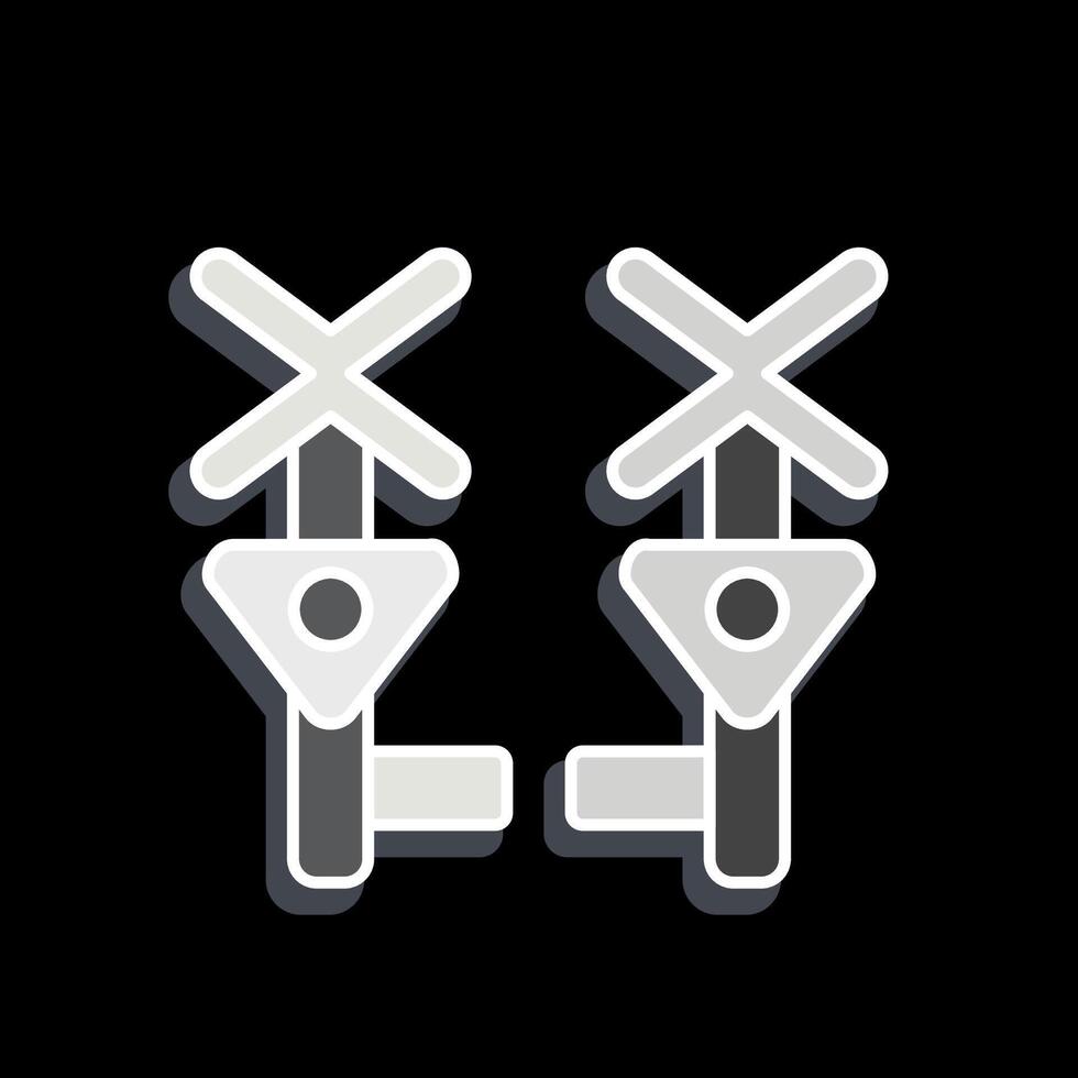 Icon Level Crossing. related to Train Station symbol. glossy style. simple design illustration vector