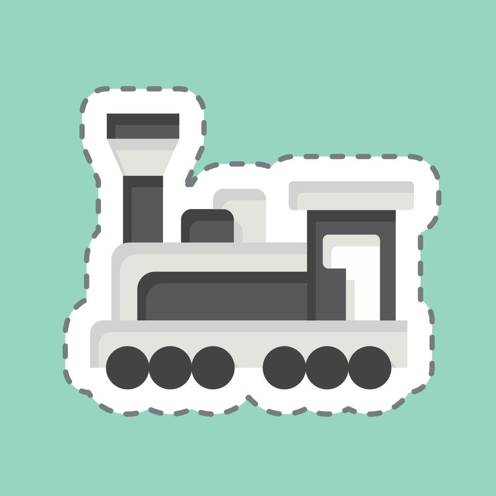 Sticker line cut Engine. related to Train Station symbol. simple design illustration vector