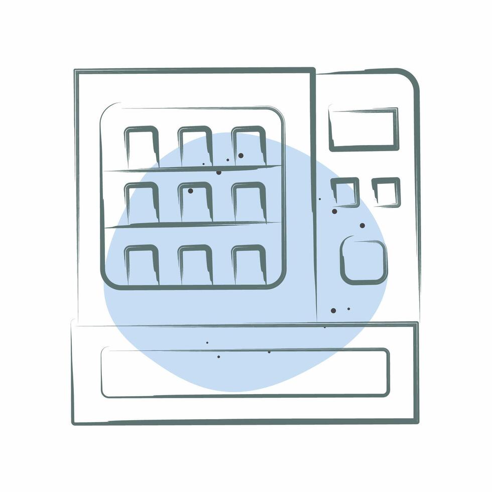 Icon Drinking Water Vending Machine. related to Train Station symbol. Color Spot Style. simple design illustration vector