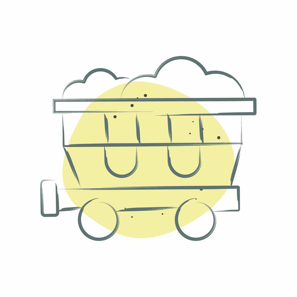 Icon Coal Wagon. related to Train Station symbol. Color Spot Style. simple design illustration vector