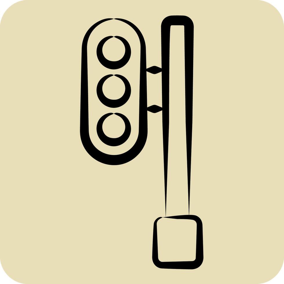 Icon Train Traffic. related to Train Station symbol. hand drawn style. simple design illustration vector