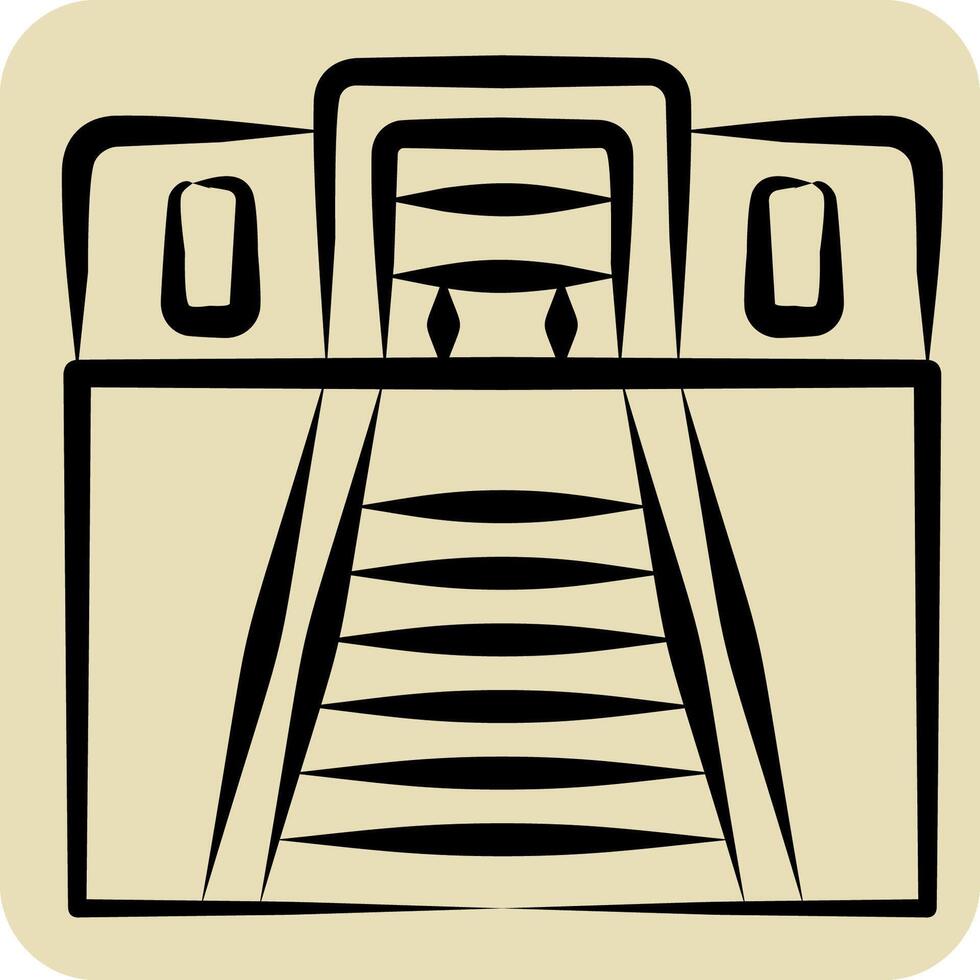 Icon Tunnel. related to Train Station symbol. hand drawn style. simple design illustration vector