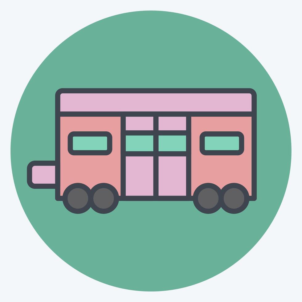 Icon Train Coach. related to Train Station symbol. color mate style. simple design illustration vector