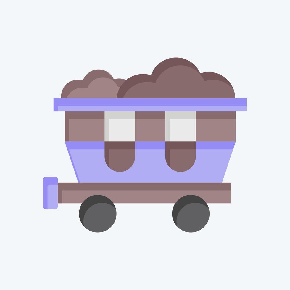 Icon Coal Wagon. related to Train Station symbol. flat style. simple design illustration vector