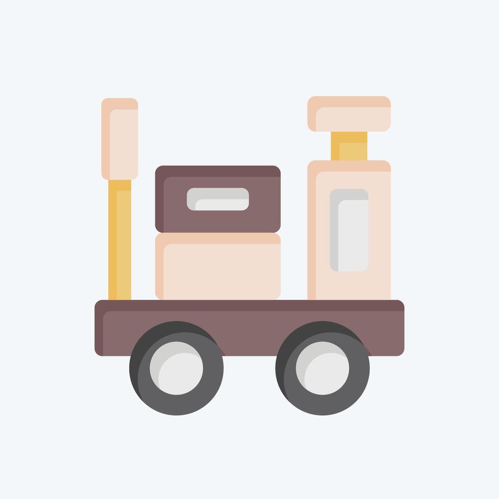 Icon Luggage Trolley. related to Train Station symbol. flat style. simple design illustration vector