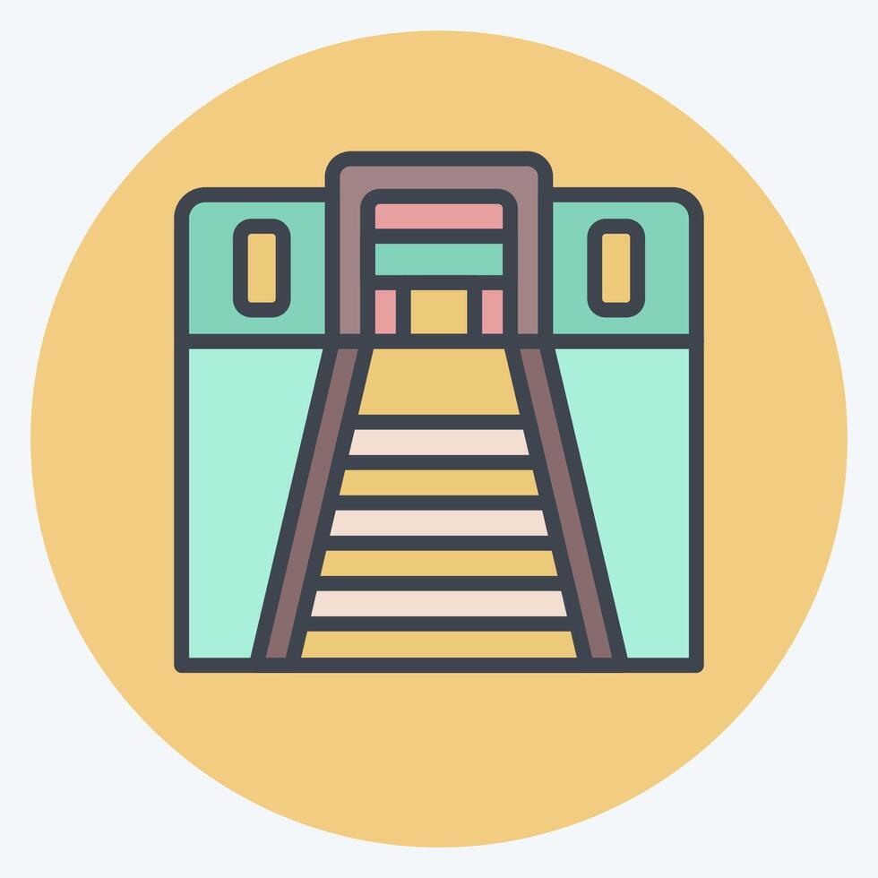 Icon Tunnel. related to Train Station symbol. color mate style. simple design illustration vector
