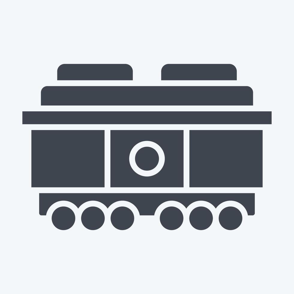 Icon Freight Car. related to Train Station symbol. glyph style. simple design illustration vector