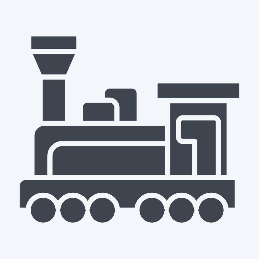 Icon Engine. related to Train Station symbol. glyph style. simple design illustration vector