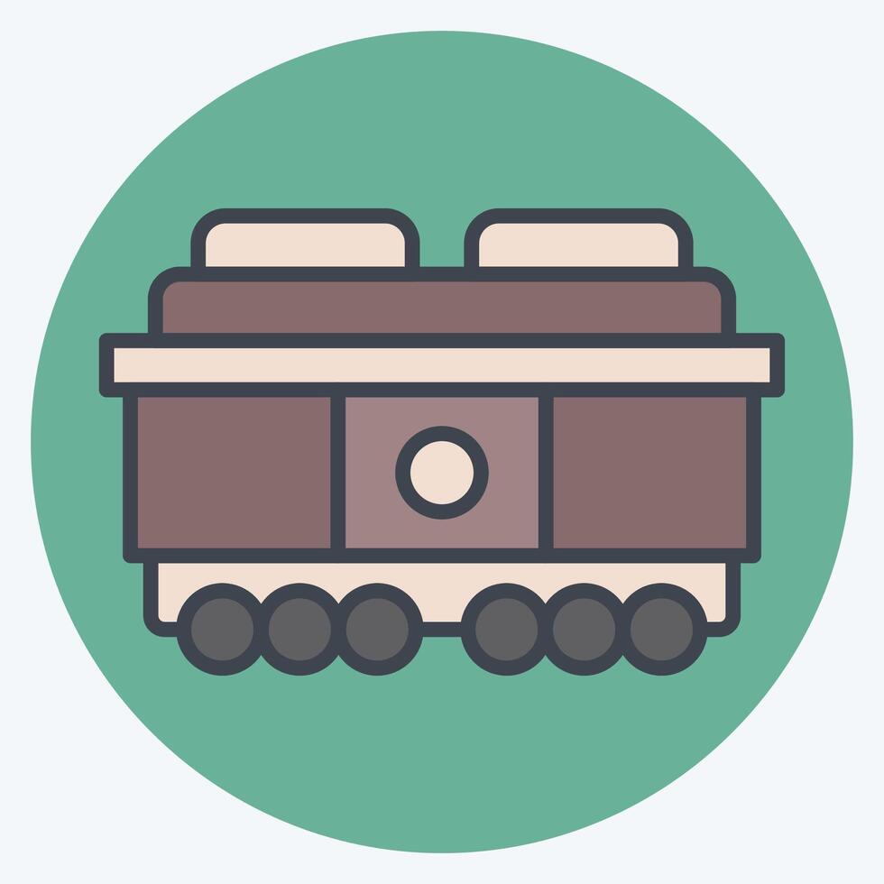 Icon Freight Car. related to Train Station symbol. color mate style. simple design illustration vector