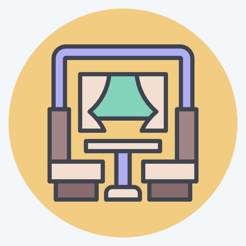 Icon Dining Car. related to Train Station symbol. color mate style. simple design illustration vector