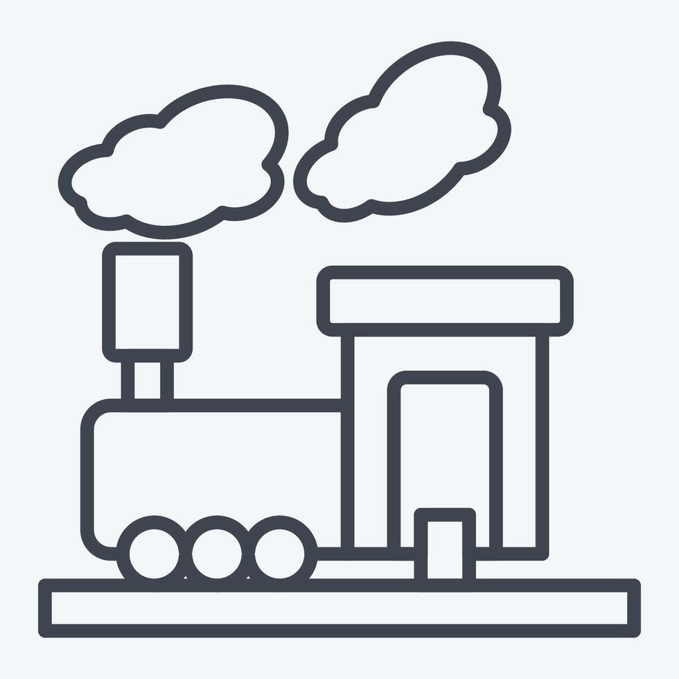 Icon Train Smoke. related to Train Station symbol. line style. simple design illustration vector