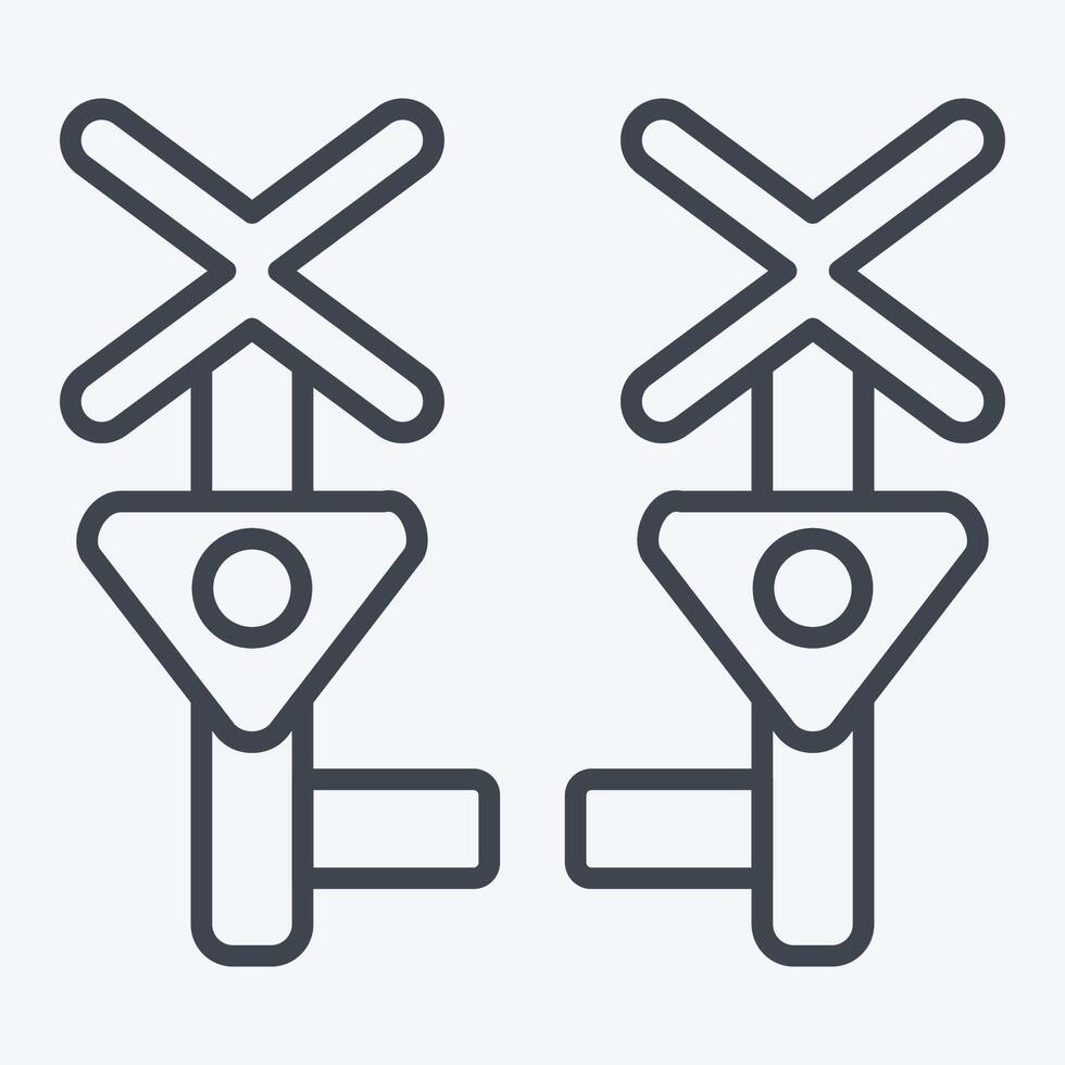 icono nivel cruce. relacionado a tren estación símbolo. línea estilo. sencillo diseño ilustración vector