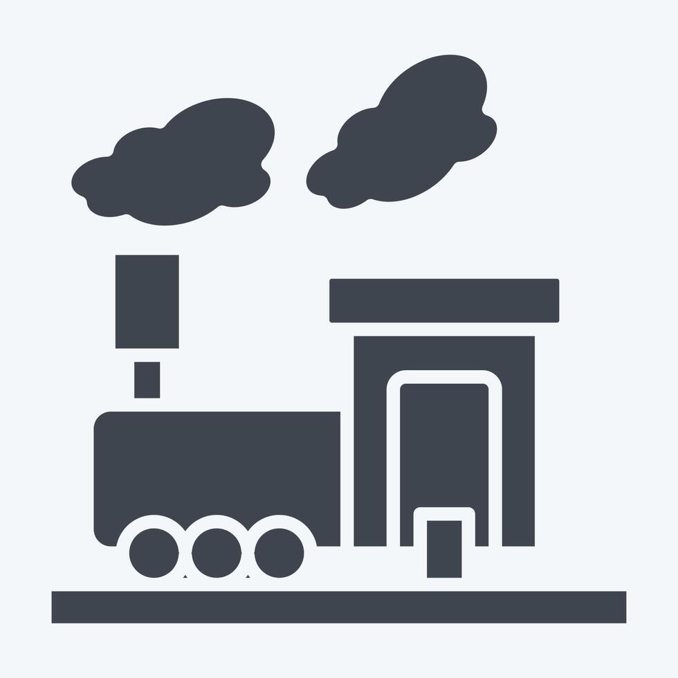 Icon Train Smoke. related to Train Station symbol. glyph style. simple design illustration vector