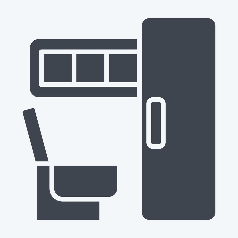 Icon Toilet On Train. related to Train Station symbol. glyph style. simple design illustration vector