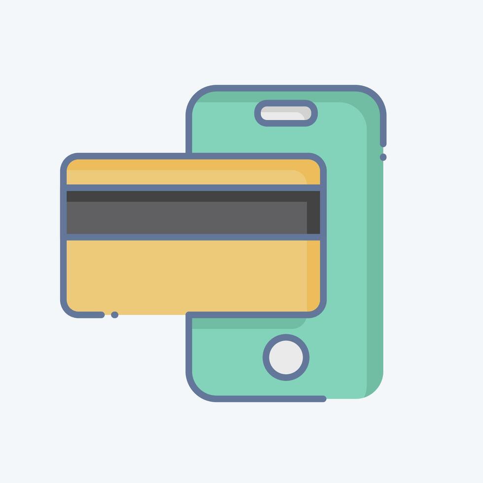 Icon Cashless Payment. related to Smart City symbol. doodle style. simple design illustration vector