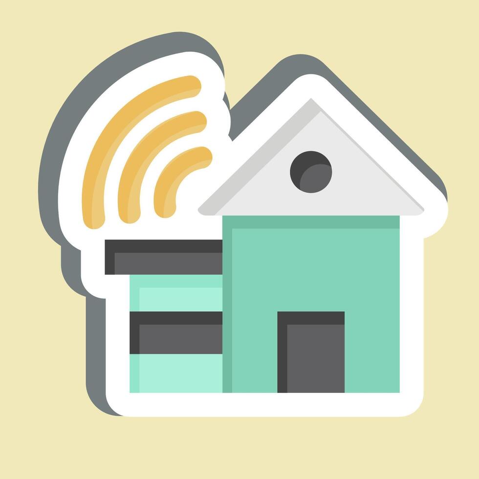 Sticker Smart House. related to Smart City symbol. simple design illustration vector