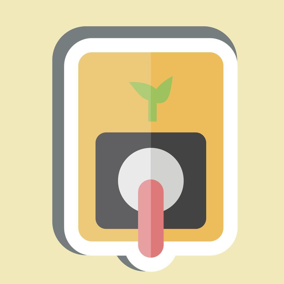 Sticker Green Energy. related to Smart City symbol. simple design illustration vector