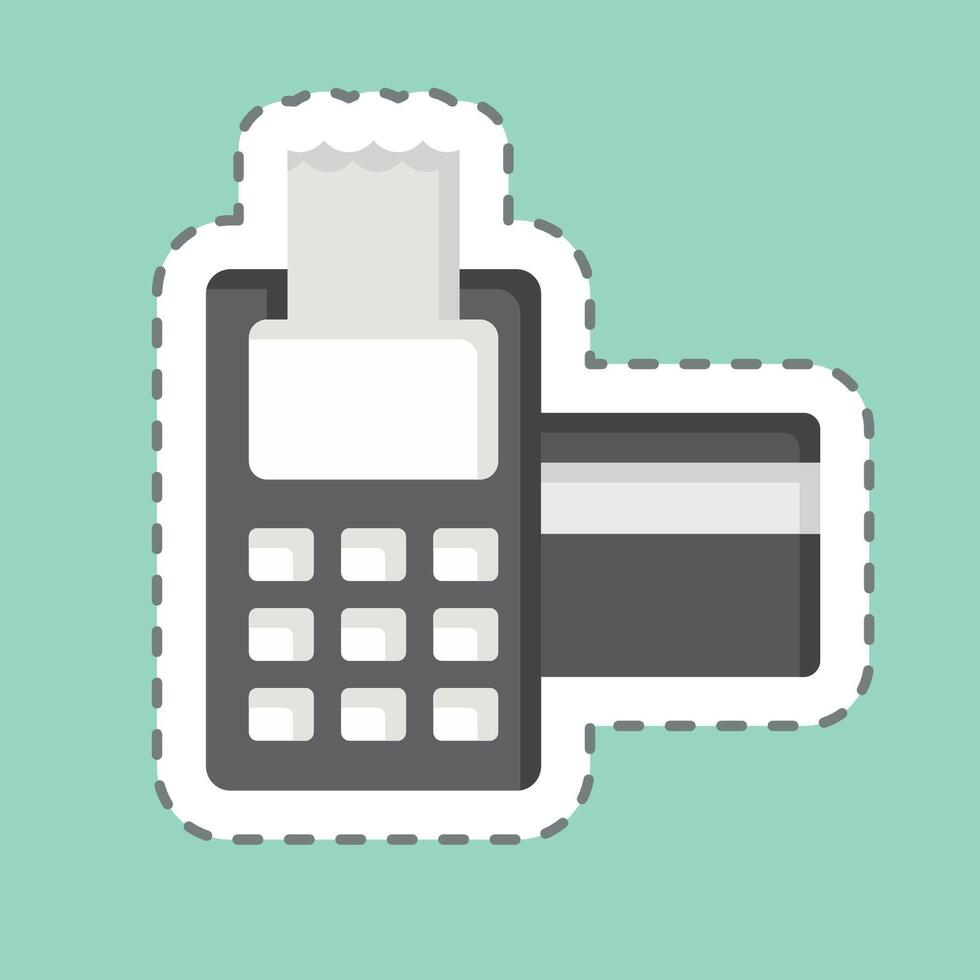 Sticker line cut Card Payment. related to Smart City symbol. simple design illustration vector