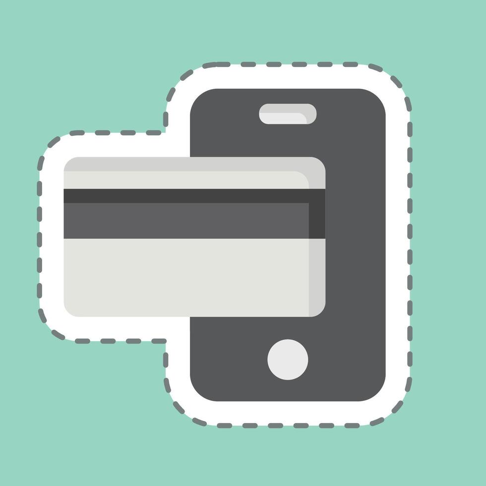 Sticker line cut Cashless Payment. related to Smart City symbol. simple design illustration vector