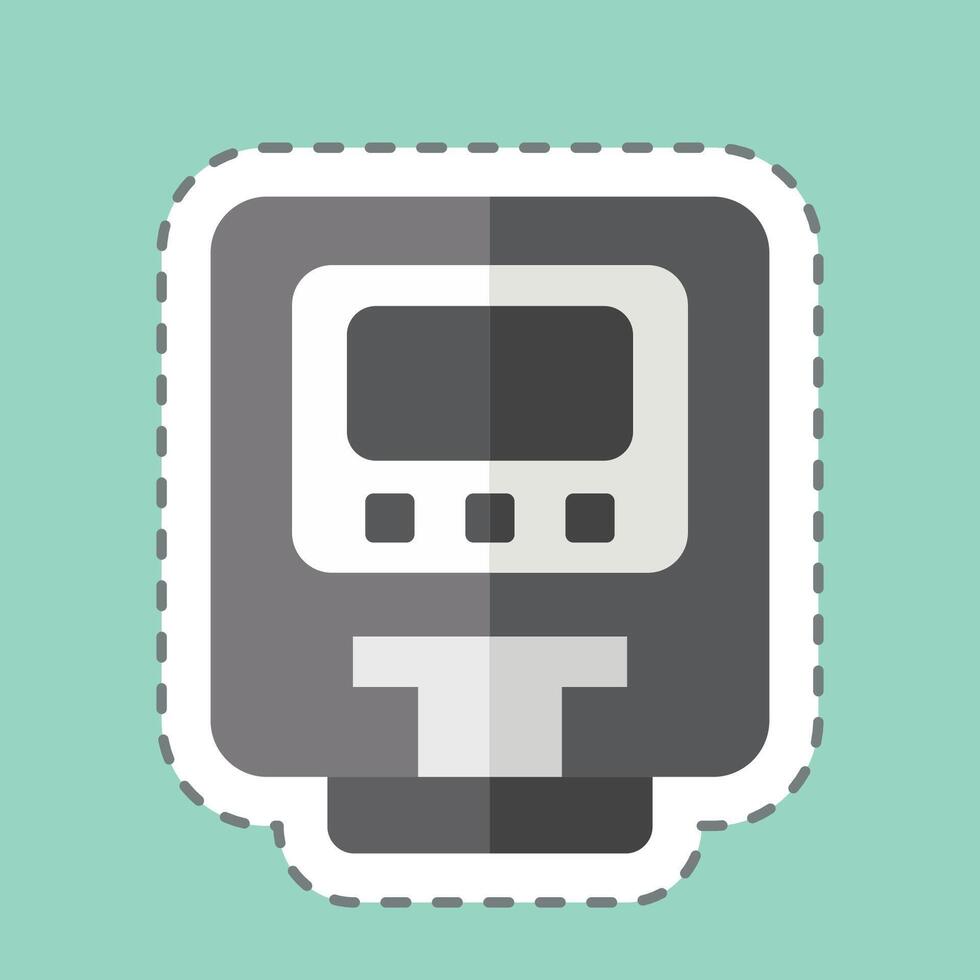Sticker line cut Parking Meter. related to Smart City symbol. simple design illustration vector
