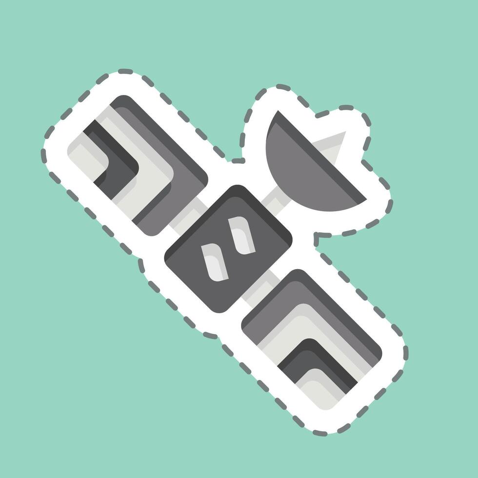 Sticker line cut Satellite. related to Smart City symbol. simple design illustration vector