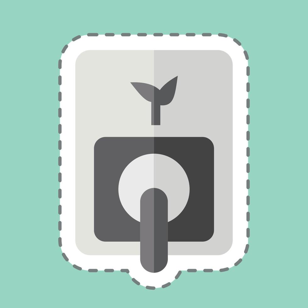 Sticker line cut Green Energy. related to Smart City symbol. simple design illustration vector