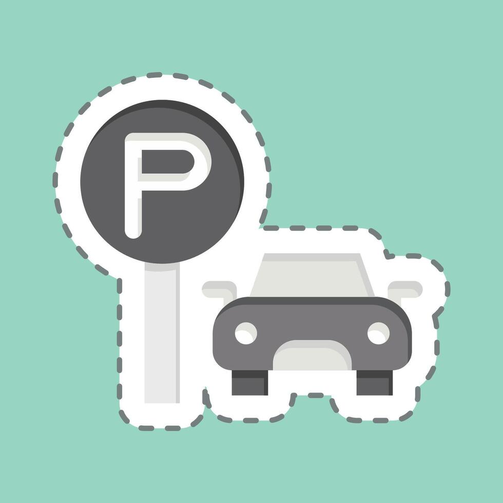 Sticker line cut Parking Area. related to Smart City symbol. simple design illustration vector