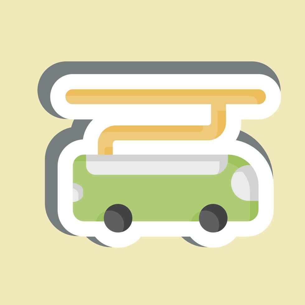 Sticker Electric Bus. related to Smart City symbol. simple design illustration vector