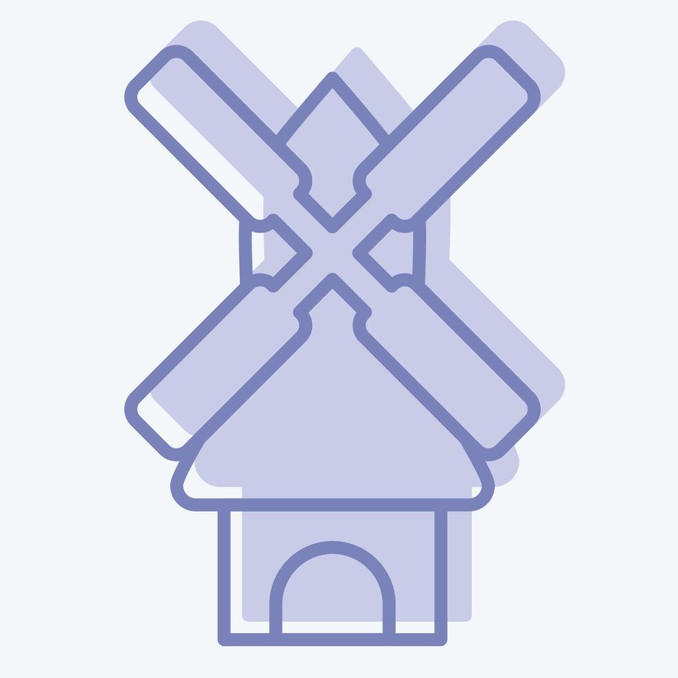 Icon Windmill. related to Smart City symbol. two tone style. simple design illustration vector