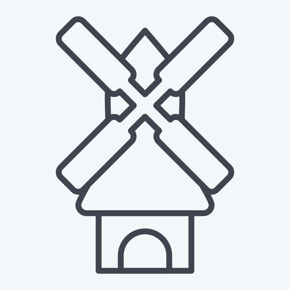 Icon Windmill. related to Smart City symbol. line style. simple design illustration vector