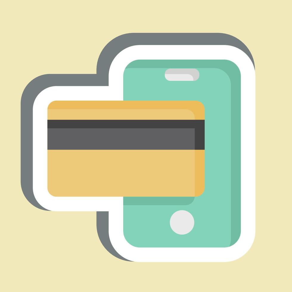 Sticker Cashless Payment. related to Smart City symbol. simple design illustration vector