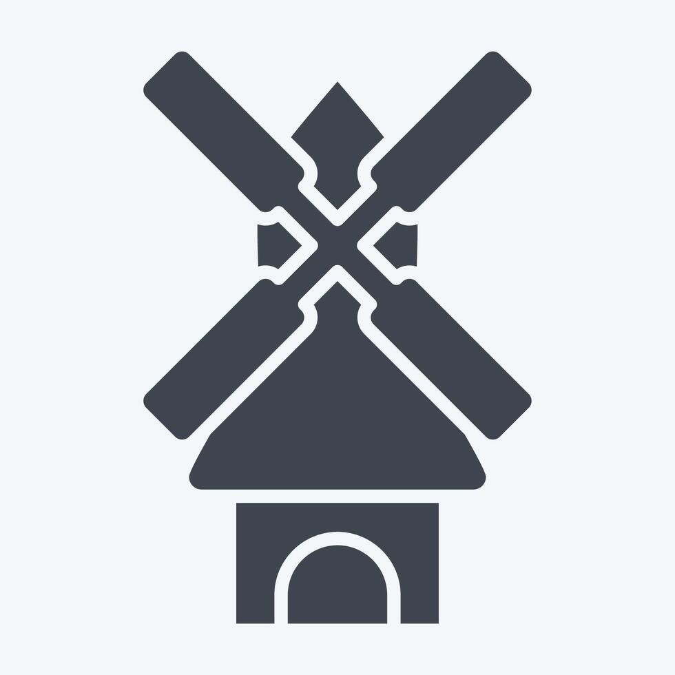 Icon Windmill. related to Smart City symbol. glyph style. simple design illustration vector