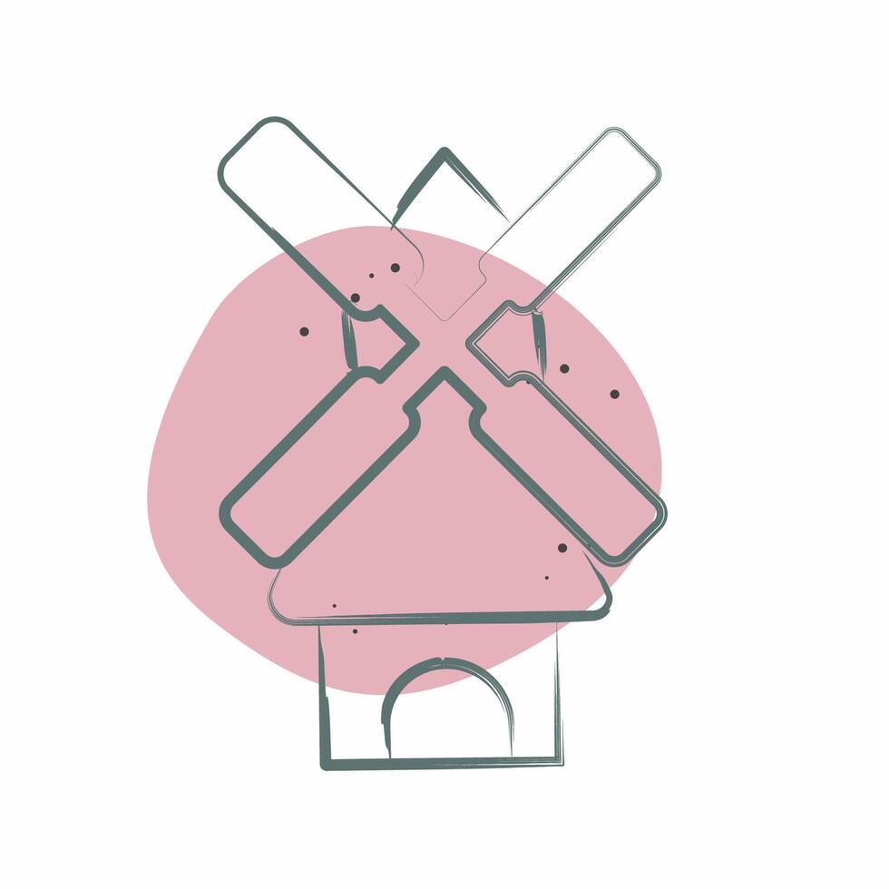 Icon Windmill. related to Smart City symbol. Color Spot Style. simple design illustration vector