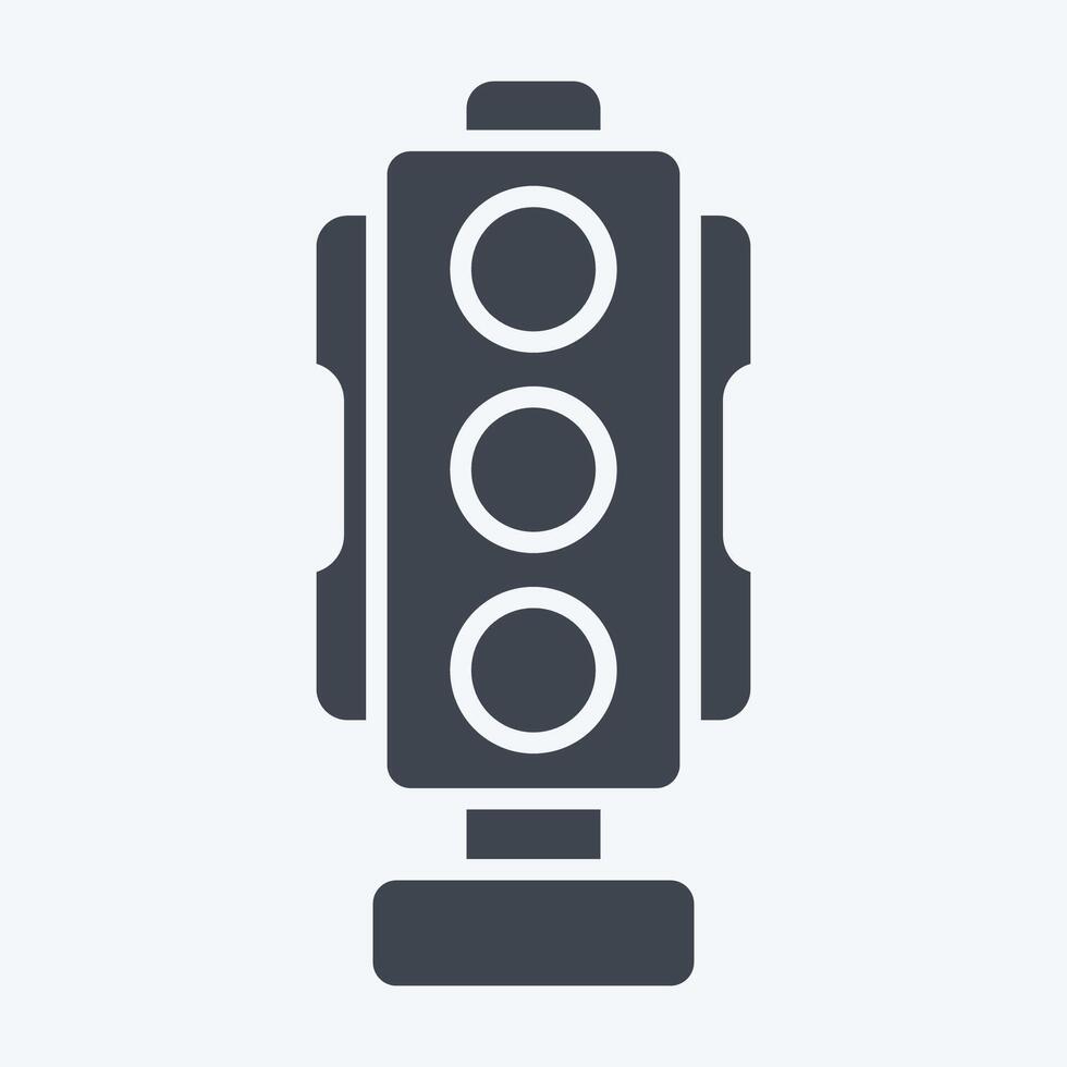 Icon Traffic Signal. related to Smart City symbol. glyph style. simple design illustration vector