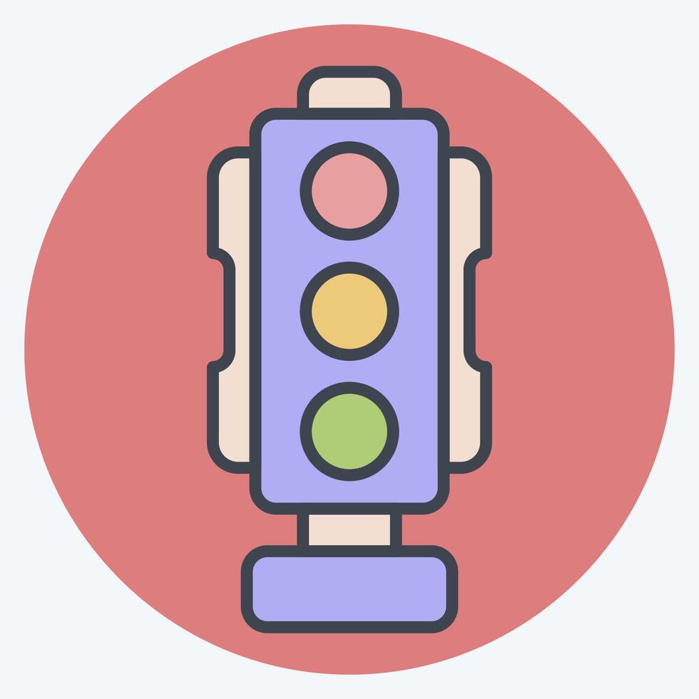 Icon Traffic Signal. related to Smart City symbol. color mate style. simple design illustration vector