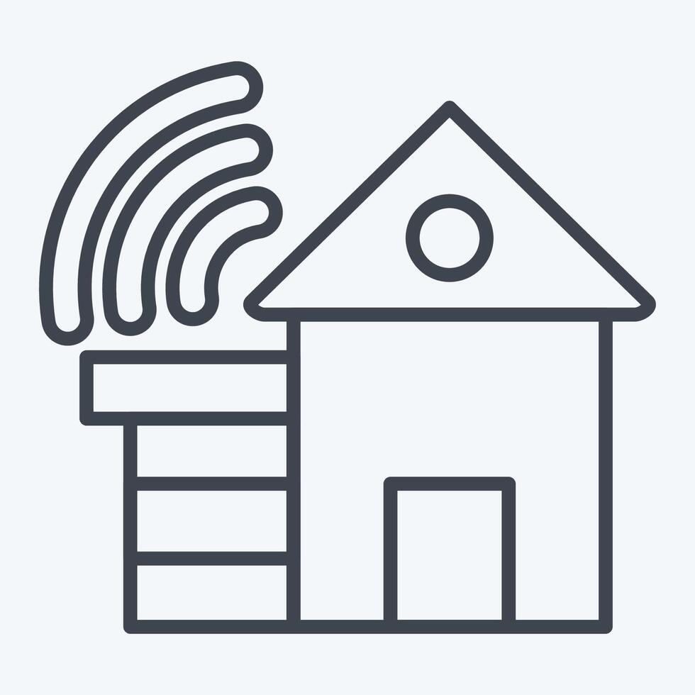 Icon Smart House. related to Smart City symbol. line style. simple design illustration vector