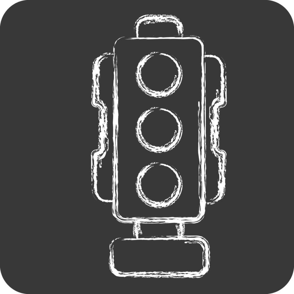Icon Traffic Signal. related to Smart City symbol. chalk Style. simple design illustration vector