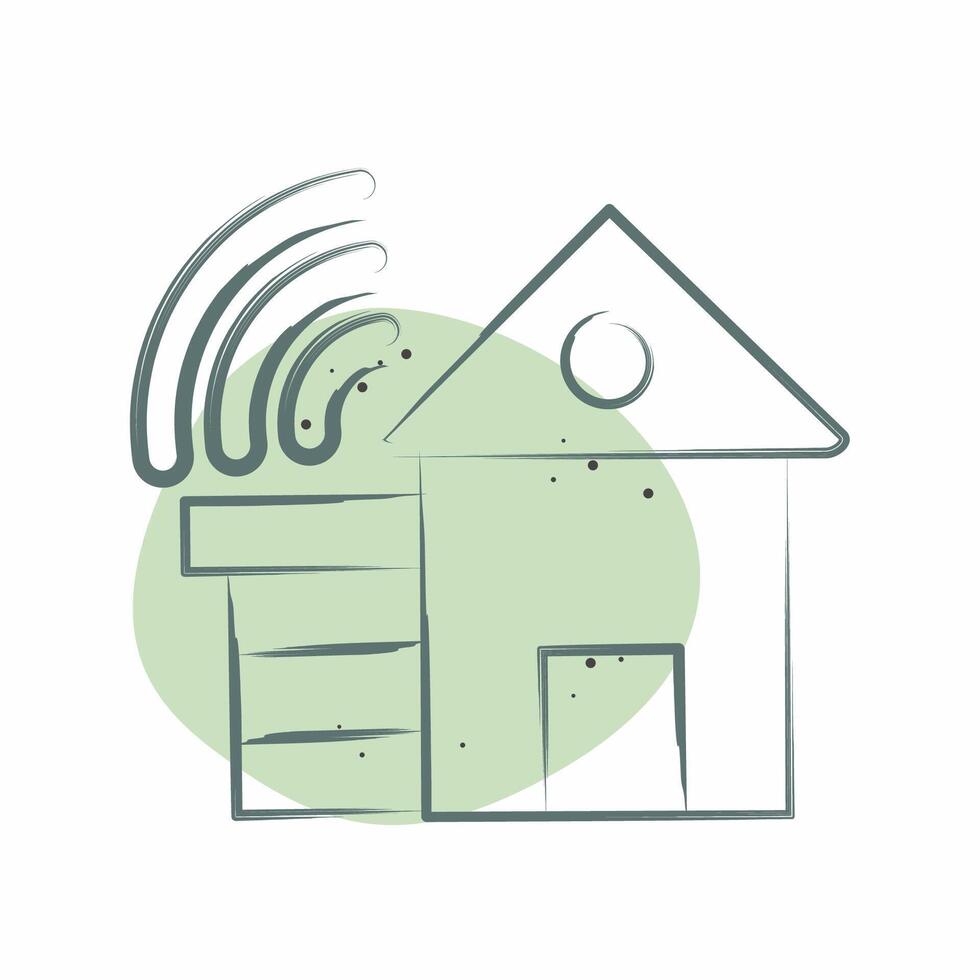 Icon Smart House. related to Smart City symbol. Color Spot Style. simple design illustration vector