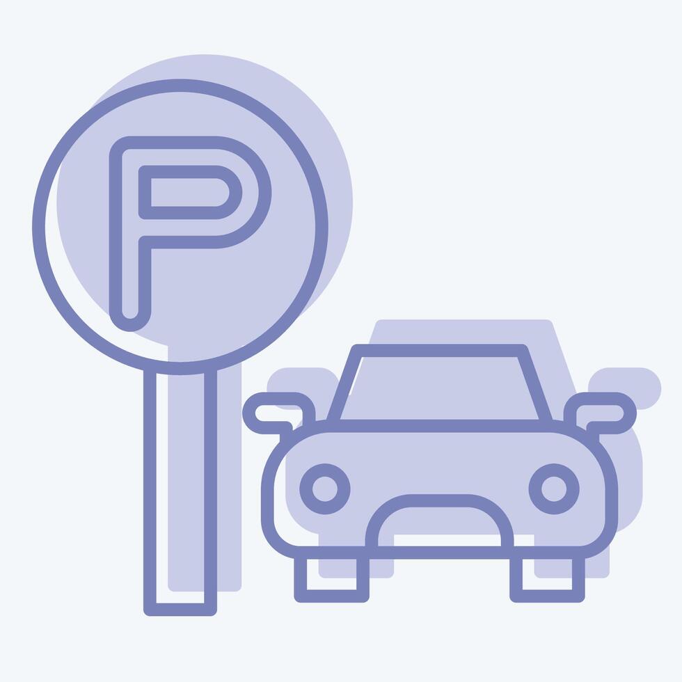 Icon Parking Area. related to Smart City symbol. two tone style. simple design illustration vector