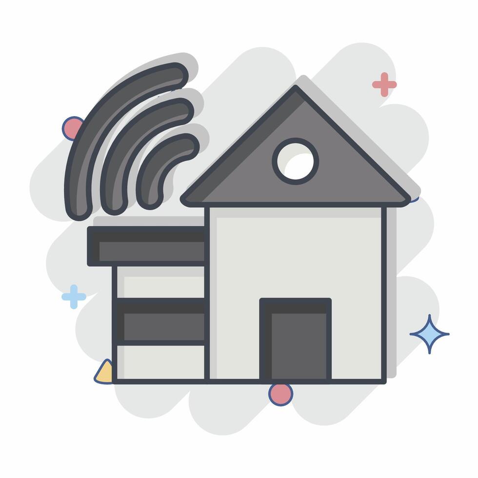 Icon Smart House. related to Smart City symbol. comic style. simple design illustration vector