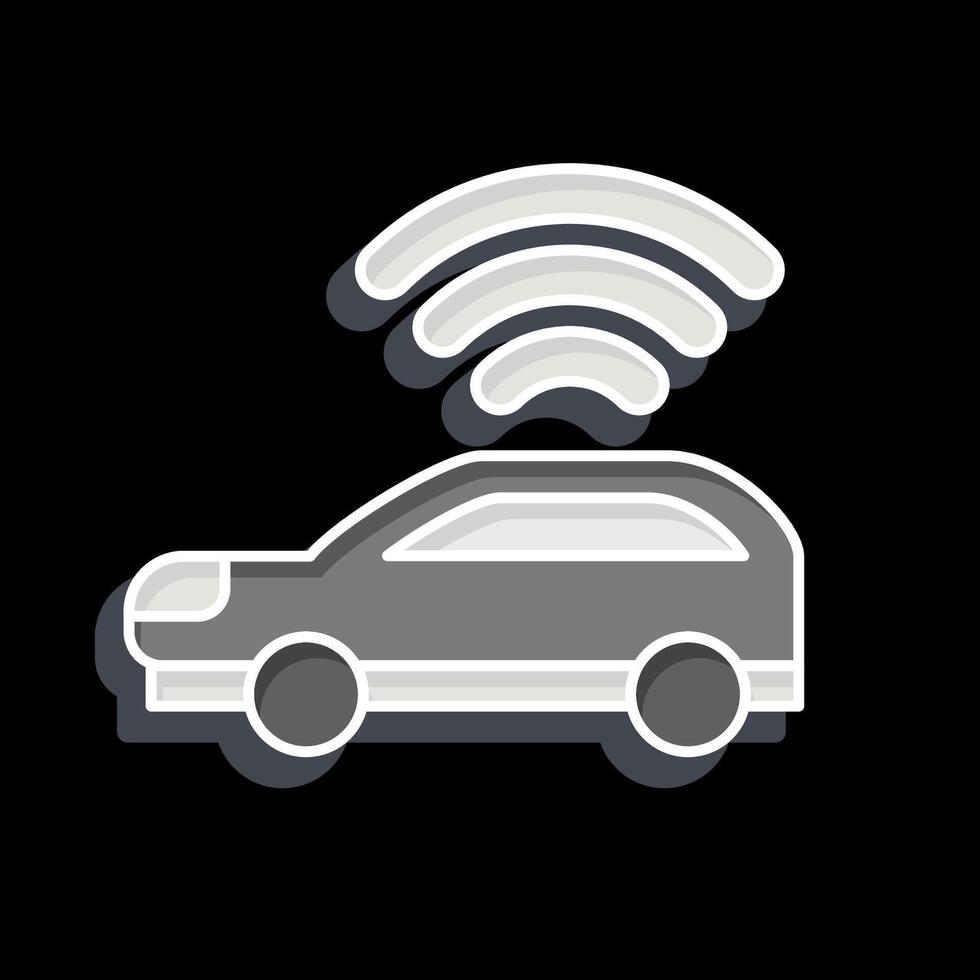 Icon Smart car. related to Smart City symbol. glossy style. simple design illustration vector